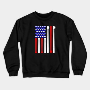 USA American Flag Drummer Drumming Percussion Crewneck Sweatshirt